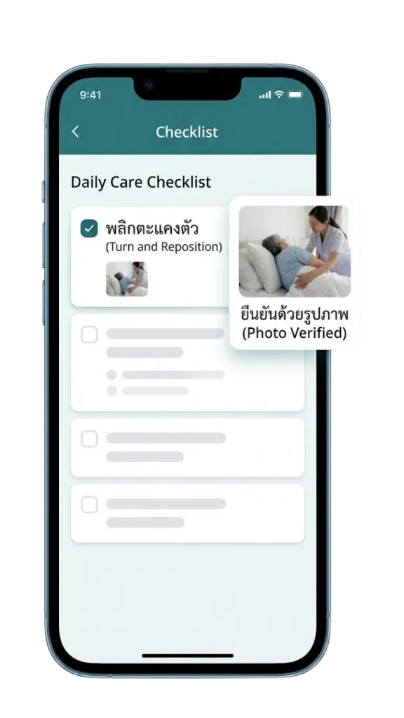 Application จัดการ Checklists การดูแลผู้ป่วย Stroke บนมือถือของ Irene Nursing Home